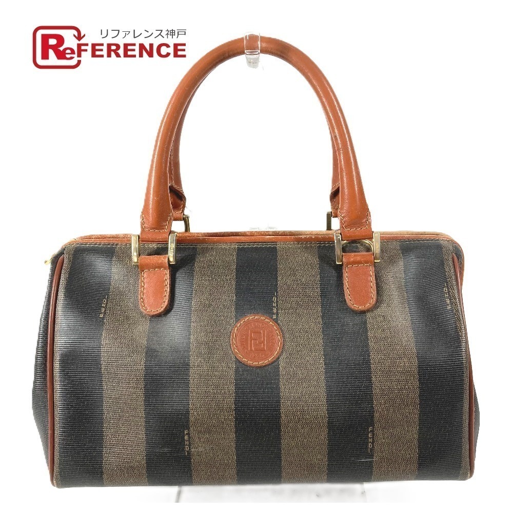 Fendi Pequin Bag Boston Handbag Khaki Green